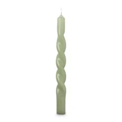 Xenos Dinerkaars twist - groen - ø2.5x20.5 cm- Dinerkaarsen
