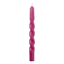 Xenos Dinerkaars twist - paars - ø2.5x20.5 cm- Dinerkaarsen
