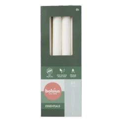 Bolsius Dinerkaarsen box wit - set van 8 - ø2x23 cm- Dinerkaarsen