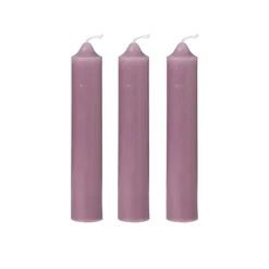 Xenos Dinerkaarsjes - set van 3 - paars - ø2x12 cm- Dinerkaarsen