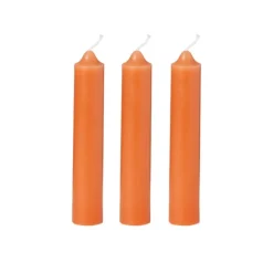 Xenos Dinerkaarsjes - set van 3 - oranje - ø2x12 cm- Dinerkaarsen