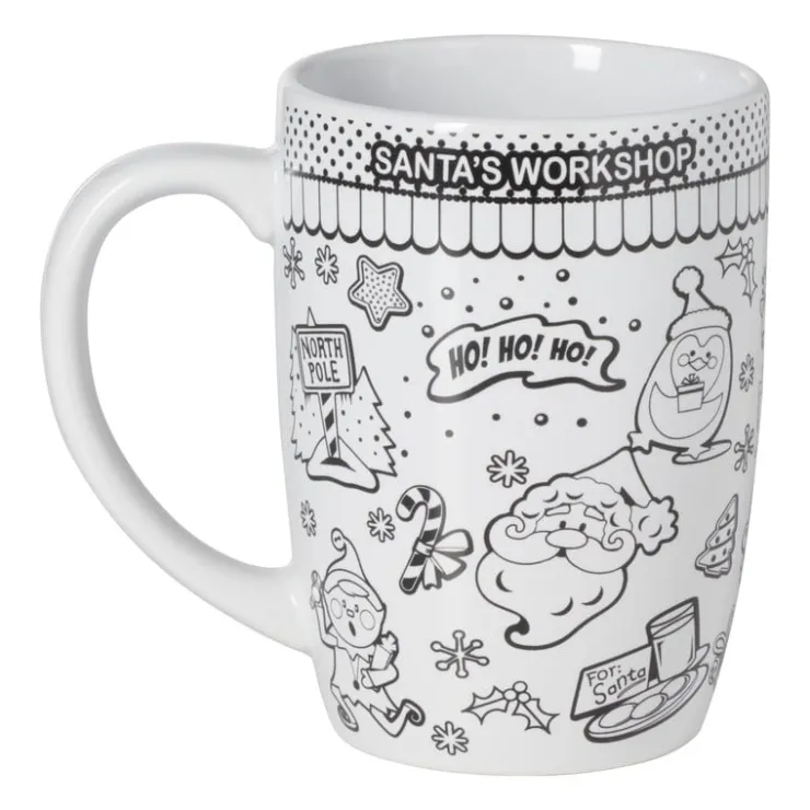 Xenos DIY kerstmok 'ho ho ho' inkleur set - keramiek - ø8.9x12.3 cm- Kerst Knutselen|Kerstcadeaus