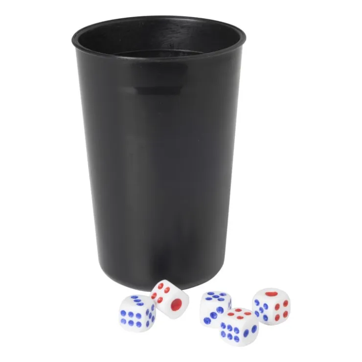 Xenos Dobbelstenen met beker - set van 6- Spellen