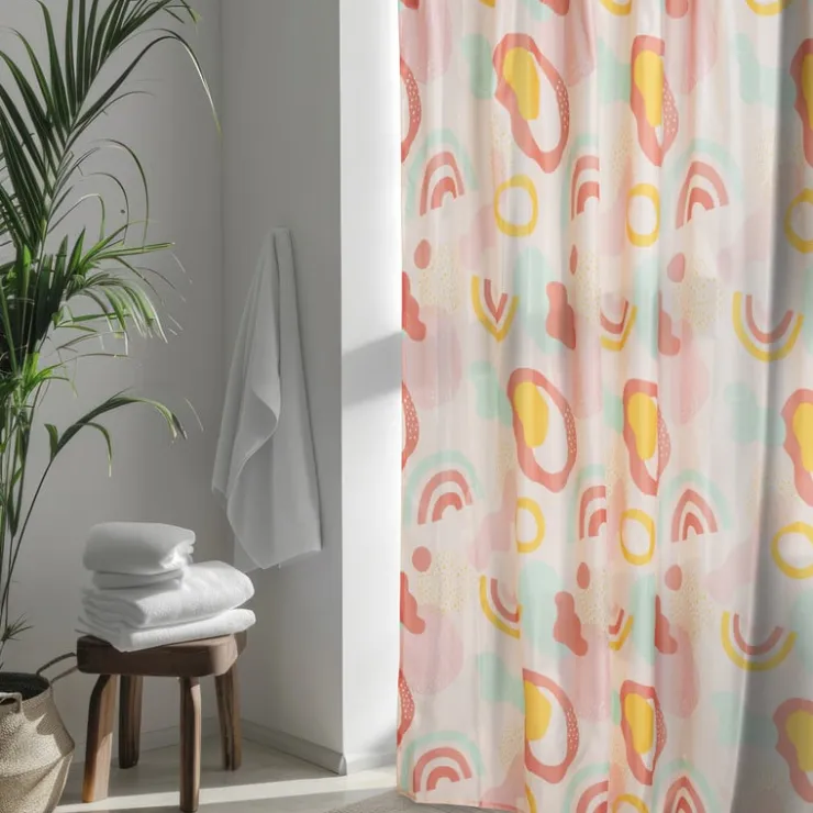 Xenos Douchegordijn regenboog - multikleur - 180x200 cm- Douchegordijnen