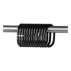 Xenos Douchegordijn ringen - zwart - set van 12- Badkamer Accessoires