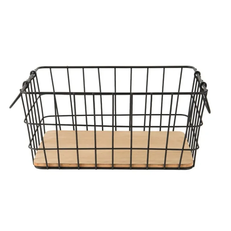 Xenos Draadmand - zwart - 31x21x14 cm- Manden|Manden