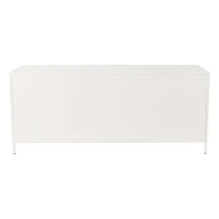 Xenos Dressoir Luca met geribbeld glazen deurtjes - offwhite - 50x120x42 cm- Tv Meubels|Kast Met Deuren