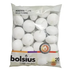 Bolsius Drijfkaarsen - wit - set van 20- Drijfkaarsen