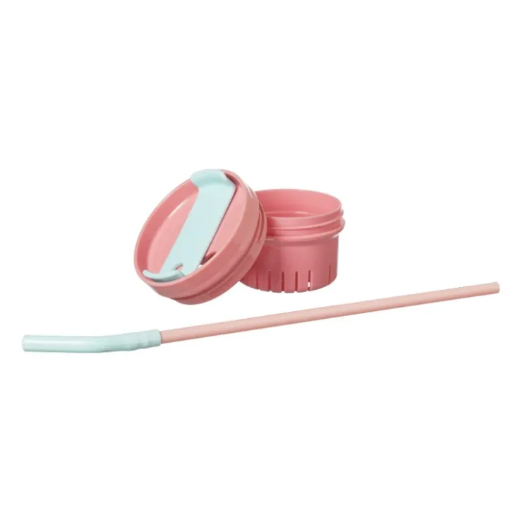 Xenos Drinkbeker met rietje Titan - roze - 1 liter- Drinkflessen|Kinderservies