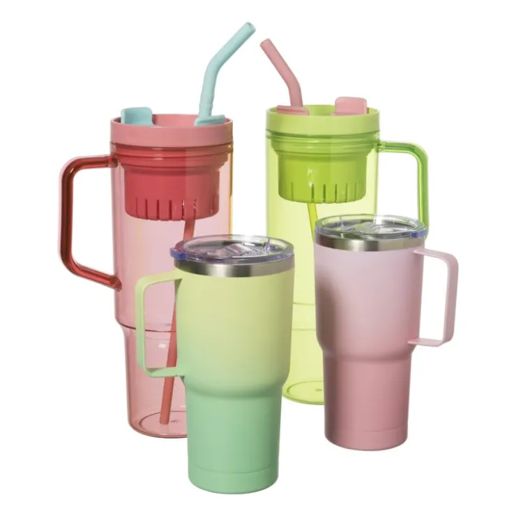 Xenos Drinkbeker met rietje Titan - groen - 1 liter- Drinkflessen|Kinderservies
