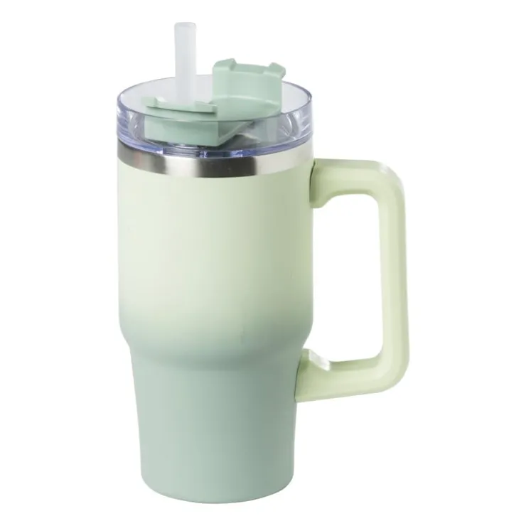 Xenos Drinkbeker thermo met draaideksel - groen - 600 ml- Drinkflessen