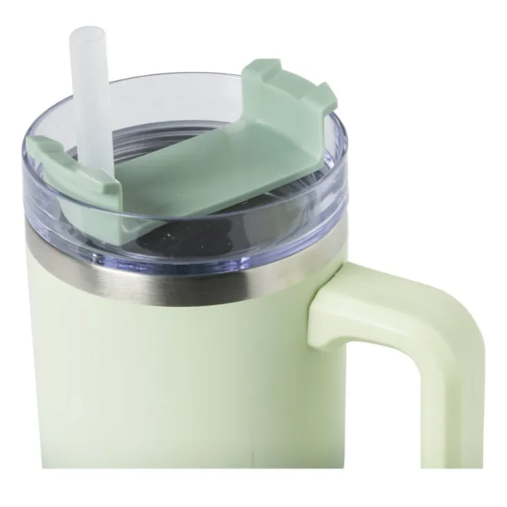 Xenos Drinkbeker thermo met draaideksel - groen - 600 ml- Drinkflessen