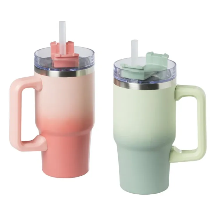 Xenos Drinkbeker thermo met draaideksel - groen - 600 ml- Drinkflessen