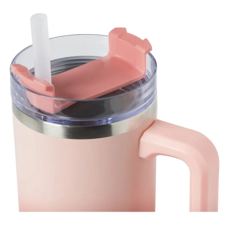 Xenos Drinkbeker thermo met draaideksel - roze - 600 ml- Drinkflessen|Kerstcadeaus