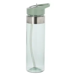 Xenos Drinkfles met rietje - groen - 500 ml- Drinkflessen