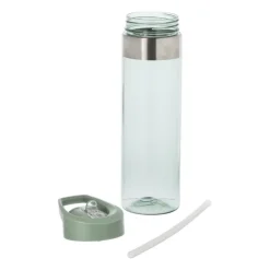 Xenos Drinkfles met rietje - groen - 500 ml- Drinkflessen