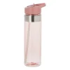Xenos Drinkfles met rietje - roze - 500 ml- Drinkflessen