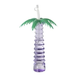 Xenos Drinkfles palmboom - lila - 500 ml- Drinkflessen|Kinderservies