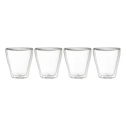 Xenos Dubbelwandige glazen - 250 ml - set van 4- Glazensets|Koffieglazen