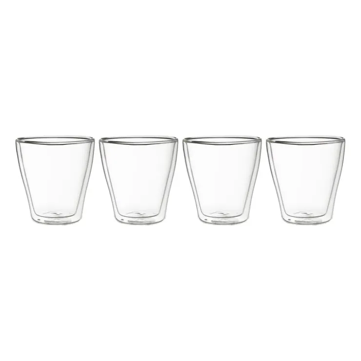 Xenos Dubbelwandige glazen - 250 ml - set van 4- Glazensets|Koffieglazen
