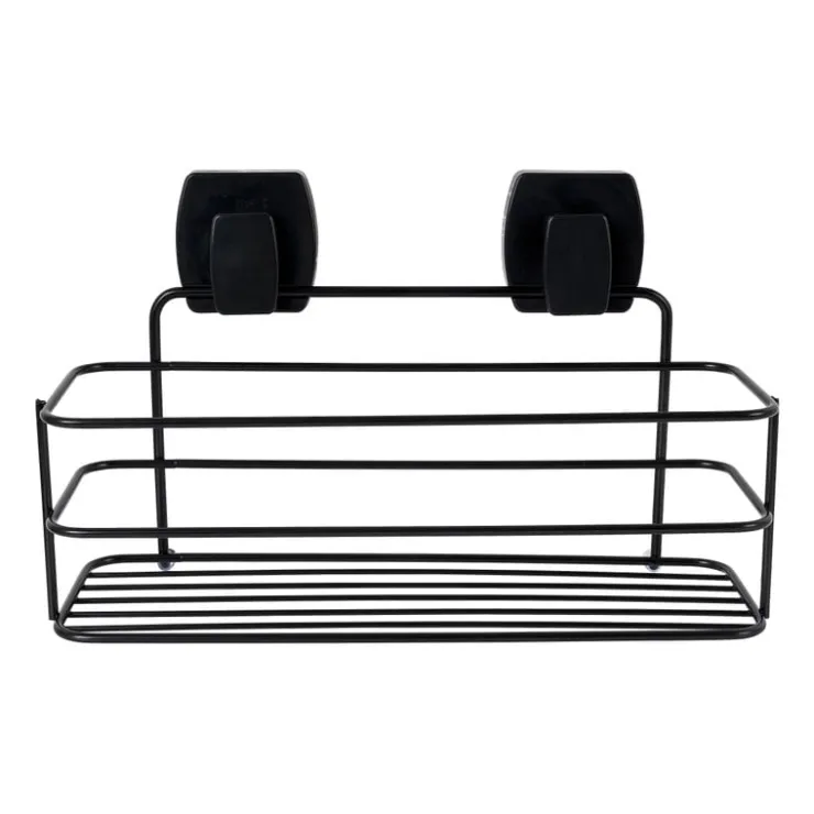 Xenos Easy lock doucherekje - zwart - 28x10x12 cm- Doucherekjes