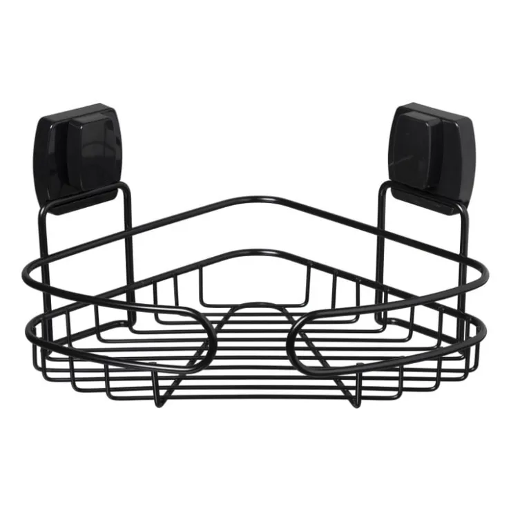 Xenos Easy lock doucherekje hoek - zwart - 21.5x21.5x10 cm- Doucherekjes