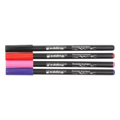 Edding porseleinstiften - set van 4 - zwart/rood/paars/roze- Stiften