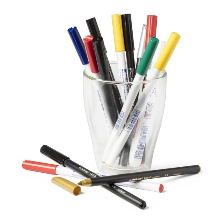 Edding porseleinstiften - set van 4 - zwart/rood/paars/roze- Stiften