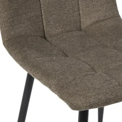Xenos Eetkamerstoel chenille - bruin - 90x53.5x44.5 cm- Eetkamerstoelen