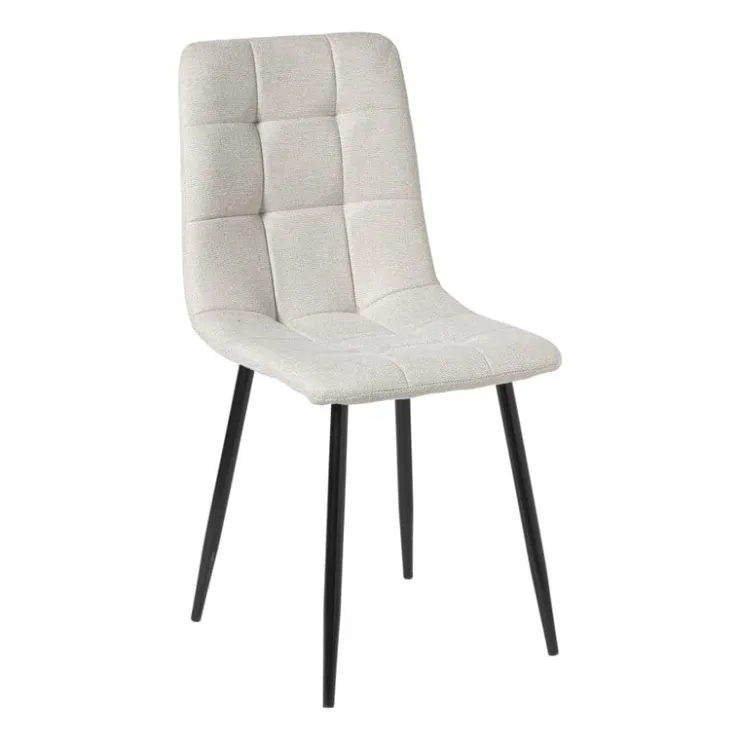 Xenos Eetkamerstoel chenille - beige - 90x53.5x44.5 cm- Eetkamerstoelen