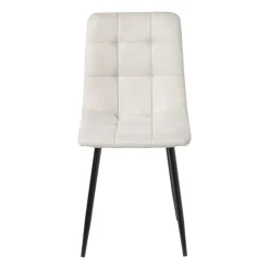 Xenos Eetkamerstoel chenille - beige - 90x53.5x44.5 cm- Eetkamerstoelen
