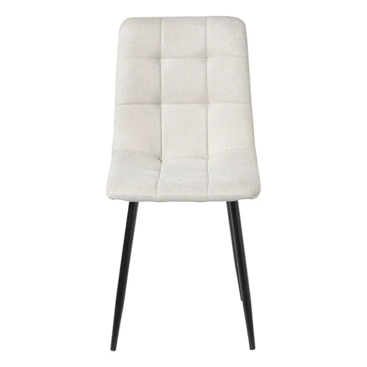 Xenos Eetkamerstoel chenille - beige - 90x53.5x44.5 cm- Eetkamerstoelen