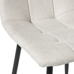 Xenos Eetkamerstoel chenille - beige - 90x53.5x44.5 cm- Eetkamerstoelen