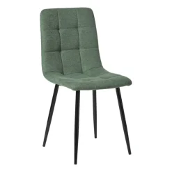 Xenos Eetkamerstoel chenille - groen - 90x53.5x44.5 cm- Eetkamerstoelen