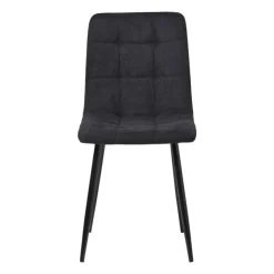 Xenos Eetkamerstoel chenille - zwart - 90x53.5x44.5 cm- Eetkamerstoelen