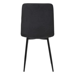 Xenos Eetkamerstoel chenille - zwart - 90x53.5x44.5 cm- Eetkamerstoelen