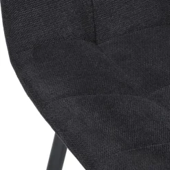 Xenos Eetkamerstoel chenille - zwart - 90x53.5x44.5 cm- Eetkamerstoelen