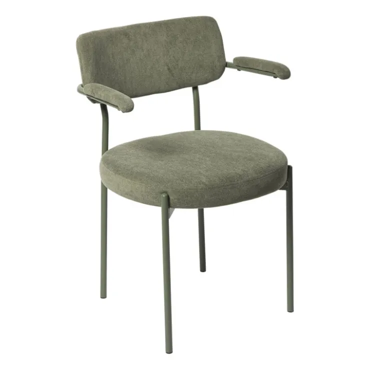 Xenos Eetkamerstoel Elvis - groen - 79x57x52 cm- Eetkamerstoelen