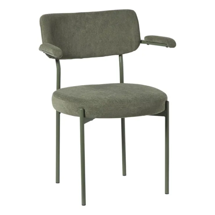 Xenos Eetkamerstoel Elvis - groen - 79x57x52 cm- Eetkamerstoelen