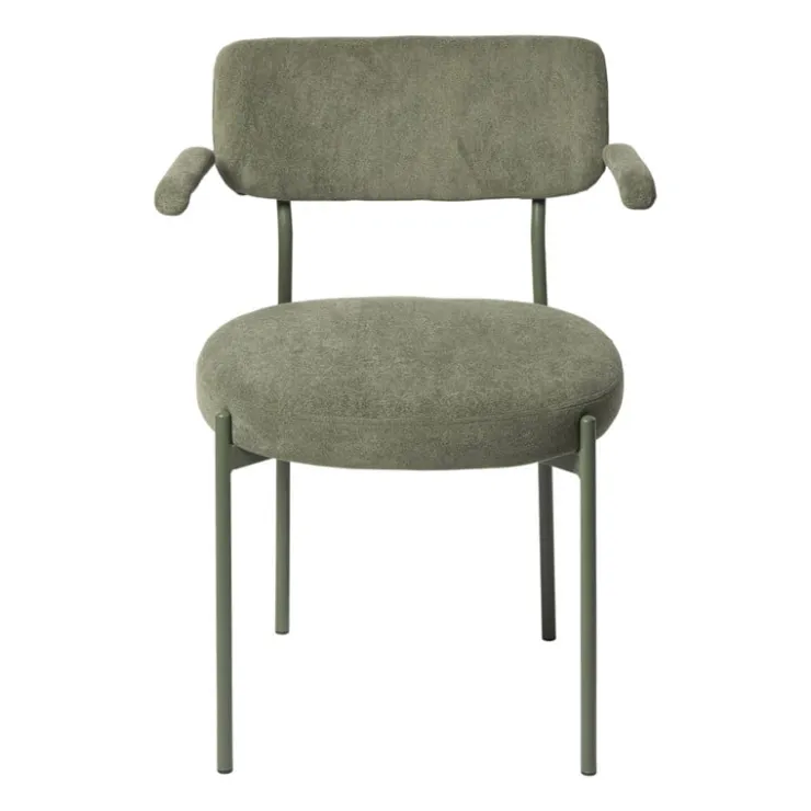 Xenos Eetkamerstoel Elvis - groen - 79x57x52 cm- Eetkamerstoelen