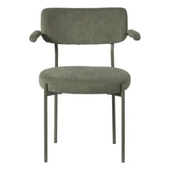 Xenos Eetkamerstoel Elvis - groen - 79x57x52 cm- Eetkamerstoelen