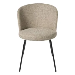 Xenos Eetkamerstoel Irene - bruin/zwart - 77x56.5x51 cm- Eetkamerstoelen