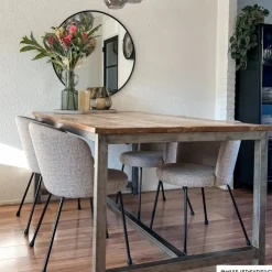 Xenos Eetkamerstoel Irene - bruin/zwart - 77x56.5x51 cm- Eetkamerstoelen
