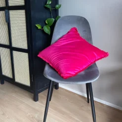 Xenos Eetkamerstoel Ivy - velvet grijs - 88x44x53 cm- Eetkamerstoelen