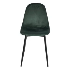 Xenos Eetkamerstoel Ivy - velvet groen - 88x44x53 cm- Eetkamerstoelen