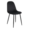 Xenos Eetkamerstoel Ivy - velvet zwart - 88x44x53 cm- Eetkamerstoelen