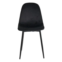Xenos Eetkamerstoel Ivy - velvet zwart - 88x44x53 cm- Eetkamerstoelen