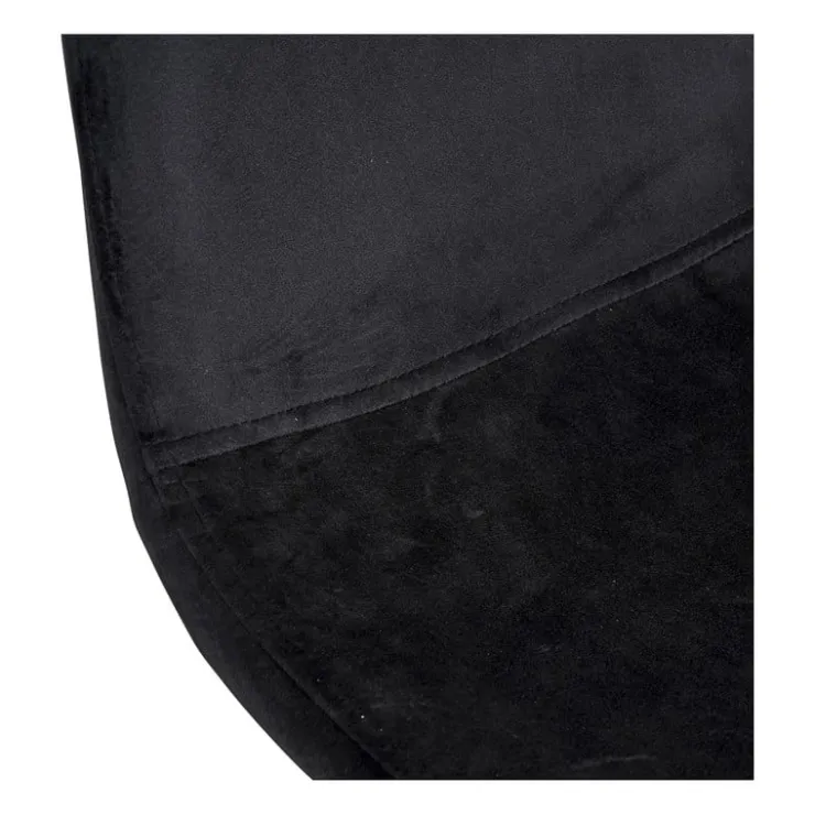 Xenos Eetkamerstoel Ivy - velvet zwart - 88x44x53 cm- Eetkamerstoelen
