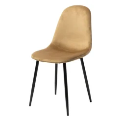 Xenos Eetkamerstoel Ivy velvet - bruin - 88x38x38 cm- Eetkamerstoelen