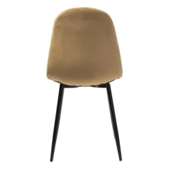Xenos Eetkamerstoel Ivy velvet - bruin - 88x38x38 cm- Eetkamerstoelen